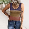 thumbnail image 2 of Dealovy Ribbed Tank Tops for Women Sleeveless Color Block Scoop Neck Buttons Slim Fitted Basic Tunic Tees, 2 of 6