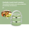 thumbnail image 3 of Stackable Stainless Steel Food Container Leakproof Adult Kids Large Lunchbox Pink 2 layer, 3 of 8