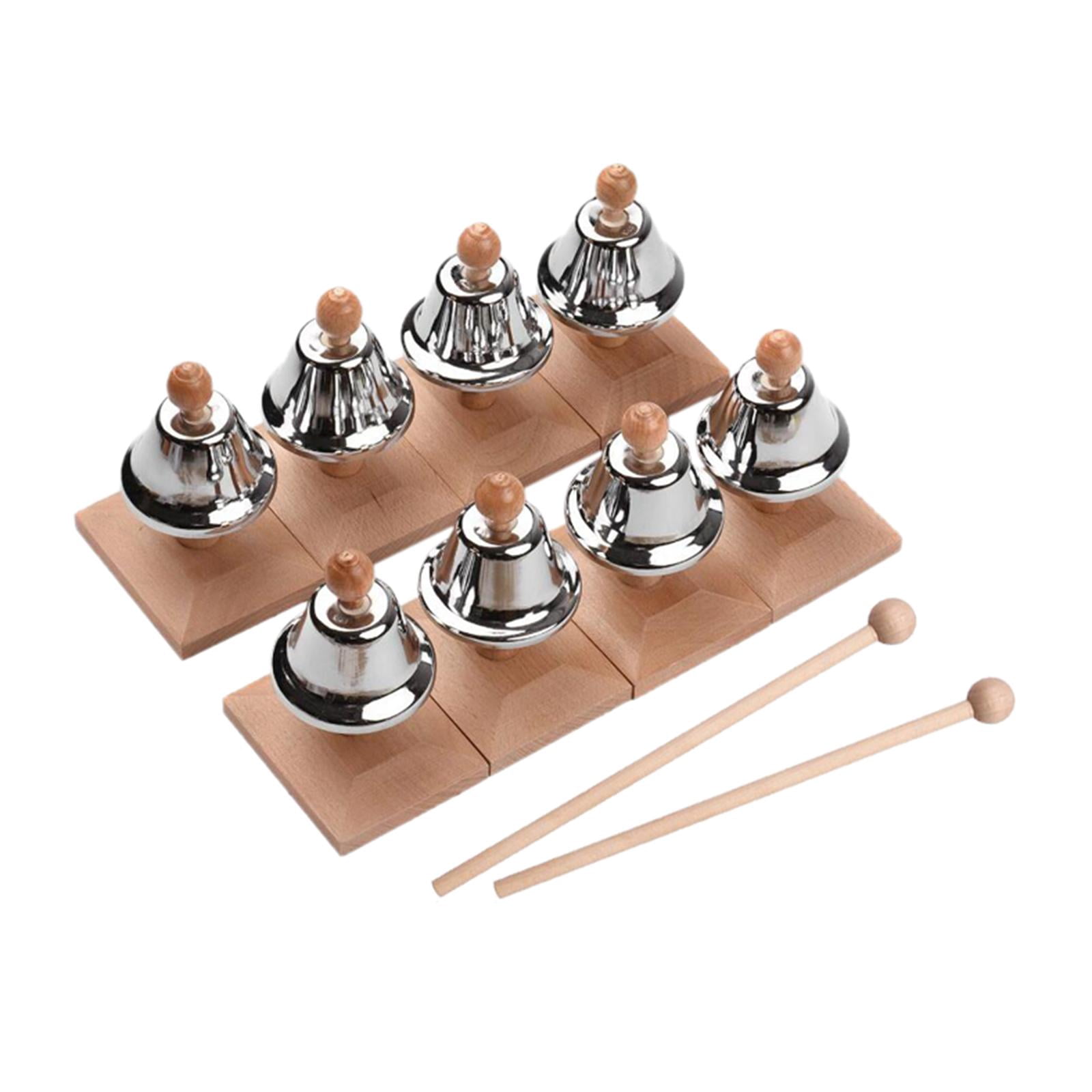 lionlar Hand Bells Set 8 Note Percussion Musical Bells Toy Early Educational Percussion Wood
