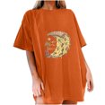 thumbnail image 1 of Birdeem T-Shirt Décontracté à Manches Courtes Imprimé Pizza d'Été pour Femmes, 1 of 7