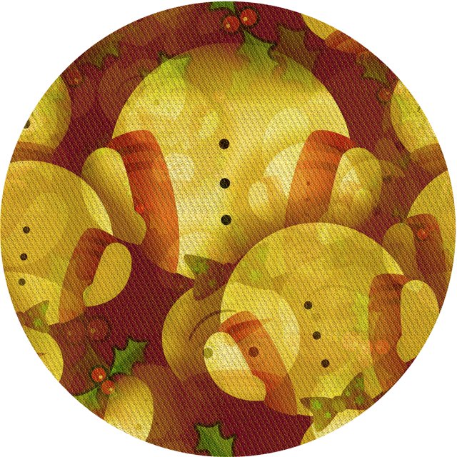 Ahgly Tapis Rond Lavable en Machine Intérieur Transitionnel Acajou Brun, 7 Pieds Rond