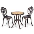 thumbnail image 2 of Patiojoy Ensemble Bistro 3 Pcs en Aluminium Coulé Ensemble Bistro de Patio Extérieur Table Bistro Ronde d'Extérieur et Chaises pour Véranda, 2 of 9