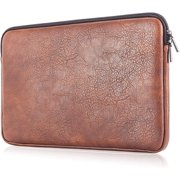 HAHDAXIA Laptop Sleeve 11 12 13 13.3 14 15 15.6 inch Laptop Case Protective, Laptop Bag Exterior Quilted PU Leather Smooth Zipper Closure, Interior Velvet Lined Padded with Pocket, Computer S