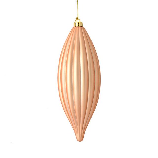 Vickerman M183280M 8 in. Cafe Latte Matte Line Finial Ornament 4 per Bag