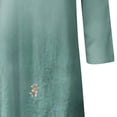 thumbnail image 4 of Robe Maxi d'Été pour Femmes à Manches Mi-Longues, Col, Décontractée, Ample, Longue, de Plage, à Boutons, Grande Taille, Robe Bohème, Robe Soleil, Froncée, Fluide, Longue pour Femmes, 4 of 6