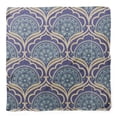 thumbnail image 4 of Bimba Blue Damask Geometric Pure Silk Printed Head Bandanas Summer Neck Wrap Scarf 40 x 80 Inches, 4 of 6
