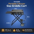 thumbnail image 3 of Razor Griddle Gril au Gaz Portable à 3 Brûleurs de 30 000 BTU et Plaque de Cuisson avec Tablette, 3 of 12