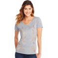 thumbnail image 1 of Hanes Womens Short Sleeve V-Neck Tee, XL, Metallic Foliage Toss/Light Steel, 1 of 2