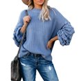 thumbnail image 1 of Chandail Tricoté pour Femmes, Pull Tricoté Surdimensionné à Manches Bouffantes Rondes Pull Surdimensionné Pull en Tricot Haut Surdimensionné Construction Robuste, 1 of 5