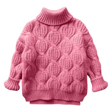 GigrtiJin Infant Baby Children's Sweater Solid Color Cabled Knitted High Neck Long Sleeve Knitting Cotton Blouse 12 Months-10 Years