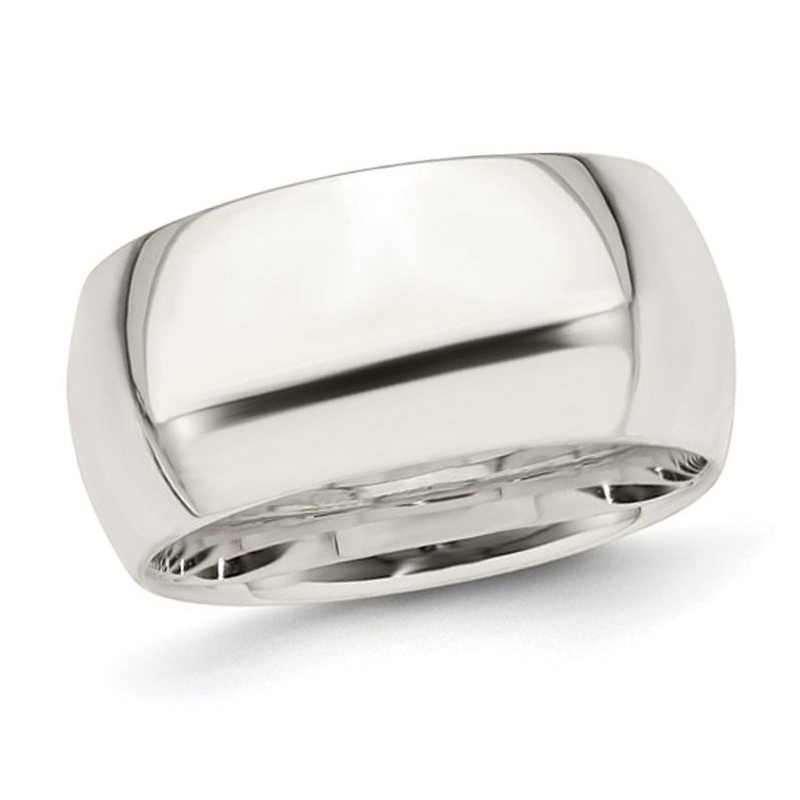 Mens Sterling Silver 10mm Comfort Fit Wedding Band Ring