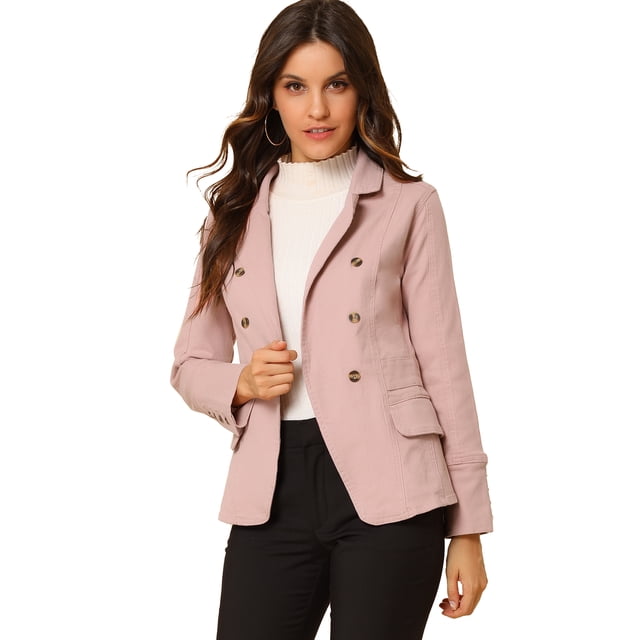 INSPIRE CHIC Veste en Denim Décontractée pour Femme à Revers, Manches Longues, avec Poches