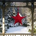 thumbnail image 2 of Northlight 25.5" Red Tinsel Foldable Christmas Star Outdoor Decoration, 2 of 4