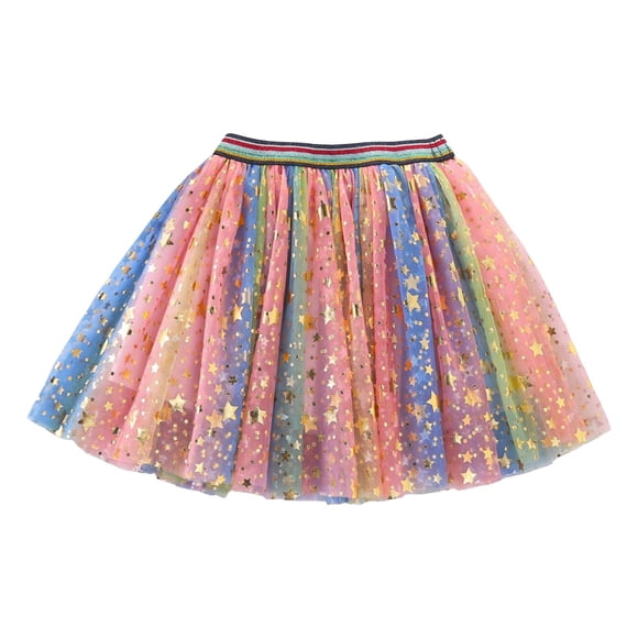 WUANDIXFA Tutu pour Tout-Petites Jupe Jupe en Maille Vêtements pour Enfants Jupe de Ballet Tutu Jupe Jupe à Trois Couches en Maille Bleu, 7-8 Ans