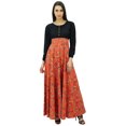 thumbnail image 1 of Bimba Women's Full-Sleeve Floral Round Neck Long Dress Boho Gothic Maxi, 1 of 7