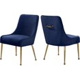 thumbnail image 1 of Pemberly Row Modern 19.5"H Velvet Dining Chair in Navy (Set of 2), 1 of 6