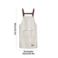 thumbnail image 3 of Waterproof Oil Proof Kitchen Apron, Xinsrenus Dirt Resistant Washable PVC Apron for Cooking Baking, Adjustable H-Shape Neck Apron with Phone Pocket for Kitchen Restaurant, White, 3 of 6