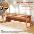 thumbnail image 4 of Gymax 55'' Teak Wood Bench 3-Person Backless Seating w/ 880 LBS Weight Capacity, 4 of 8