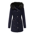 thumbnail image 1 of Yuyuzo Womens Winter Coats Hooded Long Sleeve Button Zip up Quilted Jacket with Zipper Pockets Solid Color, 1 of 6