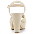 thumbnail image 3 of BLISSFUL STEP Sandales Slingback à Plateforme à Talon Épais à Bride pour Femmes, 3 of 6