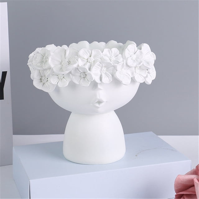 EGNMCR Planter Resin Vase Face Vase Succulent Home Office Decoration Creative Succulent