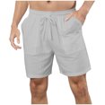 thumbnail image 1 of Mens Shorts, Mens Casual Solid Color Casual Drawstring Pockets Elastic Sports Shorts, 1 of 7