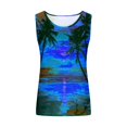 thumbnail image 4 of lSLJS Women Floral Printing Tank Round-Neck Sleeveless Block Tunic Tee Tops, Womens Tank Tops, 4 of 5