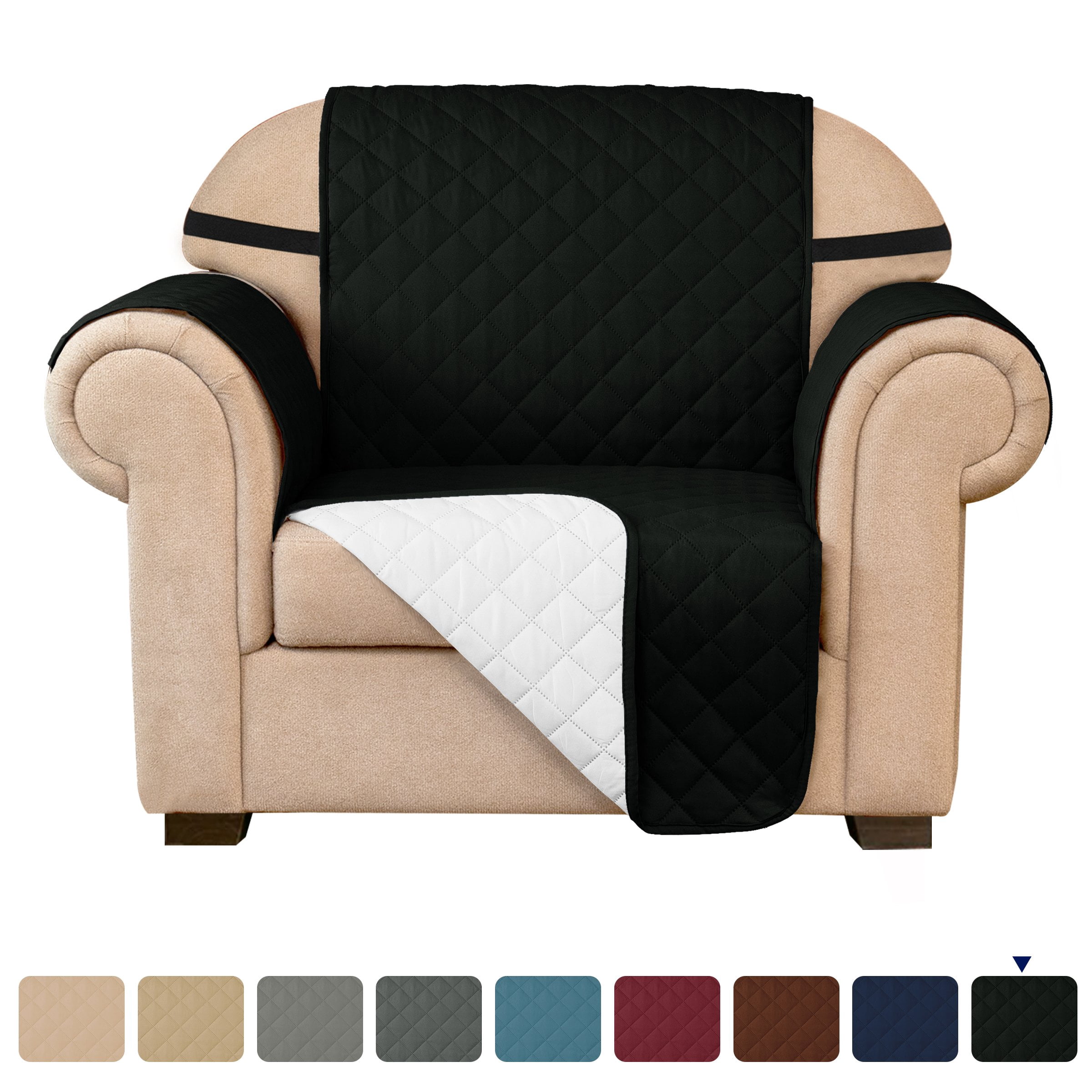 Subrtex Housse de Canapé Extensible 1 Pce Matelassée Réversible avec Sangles Élastiques Antidérapantes Housse de Canapé Lavable pour Animaux