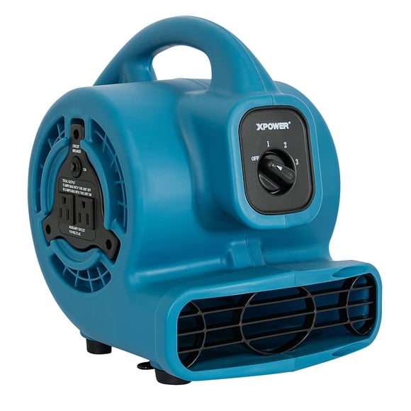 XPOWER P-80A Mini Mighty 138 W 600 CFM Transporteur d'Air Centrifuge, Sécheuse pour Tapis, Ventilateur de Plancher, Souffleur, Empilable, Chaîne Marguerite, pour la Restauration après Dégâts d'Eau, Entretien Ménager, Plomberie, Usage Domestique