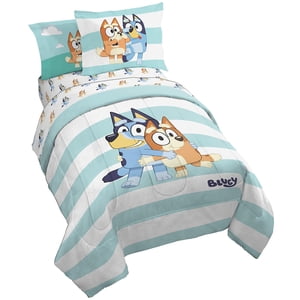 Bluey & Bingo 7 Piece Full Size Bed Set - Includes comforter & Sheet Set - Super Soft Kids Bedding Fade Resistant Microfiber (Official Bluey Product)