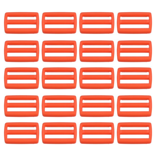 Unique Bargains Orange Tri-Glide Slide Buckles Webbing Strap Fastener (100 Pack)