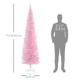 thumbnail image 3 of HOMCOM 7' Artificial Christmas Tree Xmas Slim Tree Holiday Home Décor, Pink, 3 of 10