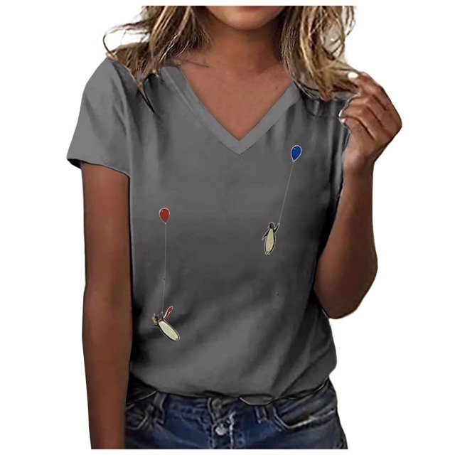 WEAIXIMIUNG T-Shirts pour Femmes Graphiques Ajustés T-Shirt Drôle pour Femmes à Imprimé Pingouin