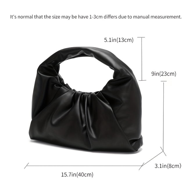 Cute Mini Shoulder Bag - Lightweight Drawstring Closure Nylon Hobo Handbag with Polyester Lining - Fashionable Cloud Ruched Clutch Purse for Women