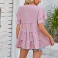 thumbnail image 3 of Birdeem Mode Femme T-Shirt Décontracté Col en V Manches Courtes Ample Blouse Tops, 3 of 5