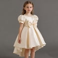 thumbnail image 2 of HXWCHs Robe Brodée Élégante en Satin Dos Nu Robe de Concours pour Filles Performance sur Scène et Beige 5-6 Ans, 2 of 7