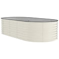 thumbnail image 1 of Raised Garden Bed – Weather-Resistant Galvanized Steel Planter Box – Durable, Rust-Resistant – Tool-Free Setup – for Vegetables, Flowers & Herbs– Beige with Anti-Cut Strips, 240x120x60cm, 1 of 7