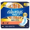 thumbnail image 3 of Always Maxi Overnight Pads with Wings for Women, Size 4, Overnight Absorbency, Unscented48 count, 3 of 17