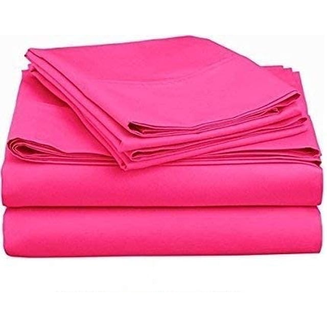1200 Thread Count 100% Egyptian Cotton 4-Piece Bed Sheet Set (1 Flat, 1 Fitted Sheet, 2 Pillow Covers) 27 Inches Deep Pocket Solid Pattern