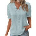 thumbnail image 1 of B91xZ T-Shirts pour Femmes Coupe Classique Manches Courtes Col Rond, Vert Menthe P, 1 of 5