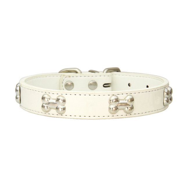 Maytalsory Comfortable Wear Cat Collar In Multiple Sizes With Stylish PU PU Cat Collar Dogs Collars white 1.5*30cm 1Set