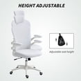 thumbnail image 4 of Vinsetto Chaise de Bureau en Maille avec Soutien Lombaire 4D, Appuie-Tête Ajustable, Blanc, 4 of 10