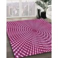 thumbnail image 3 of Ahgly Company Tapis Rectangulaire Lavable en Machine Intérieur Transitionnel Rouge Framboise, 5 Pieds x 8 Pieds, 3 of 7
