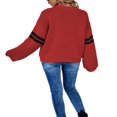 thumbnail image 2 of Hauts de Chandail pour Femmes Manches Longues Col Tricoté Cœur Ample Fête de Rue Chemise Décontractée Rose TG, 2 of 5