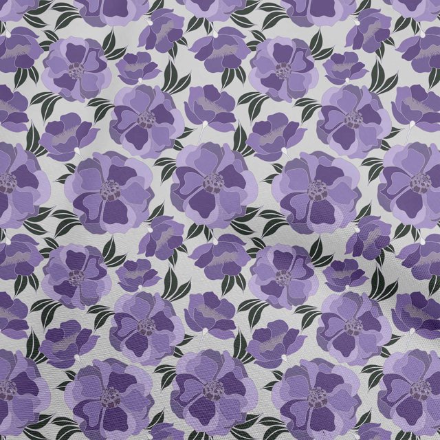 oneOone Velours Violet Tissu Floral Rétro Matière de Robe Tissu Imprimé Tissu au Mètre 58 Pouces de Large