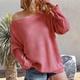 thumbnail image 4 of Timegard Womens Plus Size Tops Sweater off Shoulder Long Sleeve Pullover Fall Winter Casual Comfy Knit Tops, 4 of 5