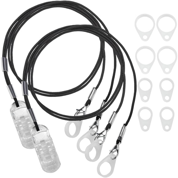 MEDca Hearing Aid Clips with Protective Holder, Anti-Loss Lanyard Cord, Pack of 2