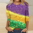 thumbnail image 2 of Penkiiy Blouse de Carnaval Manches 3/4 Chemise de Printemps Tee Quotidien Imprimé Masque Blouse Mardi Gras Col Rond 2024 Tee Tunique Habillée m Multicolore, 2 of 5