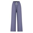 thumbnail image 4 of Pants for Women, Womens Fashionable Striped Printed Drawstring Wide Leg Pants, 4 of 4