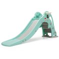 thumbnail image 1 of Patiojoy 3-in-1 Kids Dolphin Slide Baby Play Climber Set W/ Basketball Hoop Green, 1 of 7